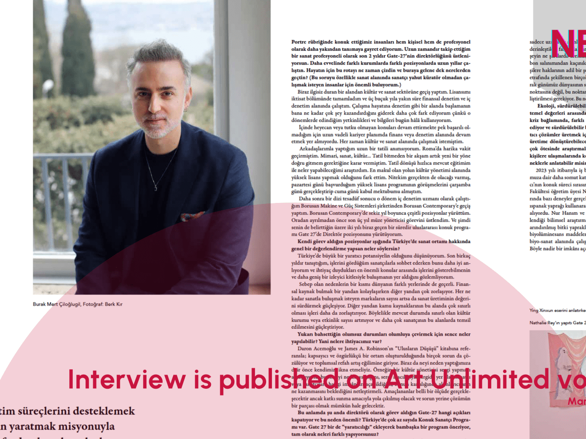 Interview is published on Art Unlimited vol.&nbsp;86